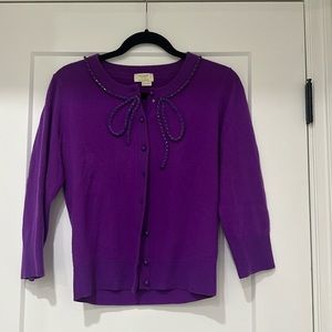 Kate spade purple cardigan with gorgeous jeweled detail